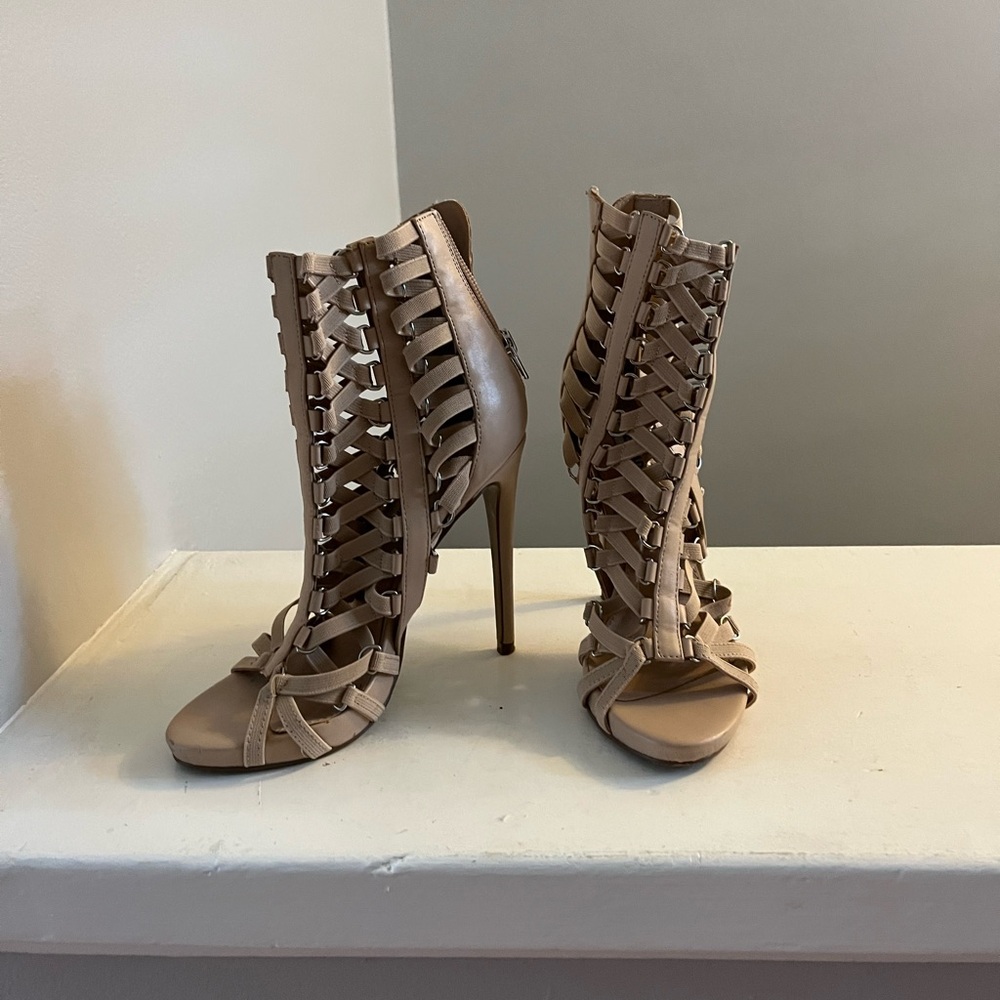 Elegant Tan Strappy Heels